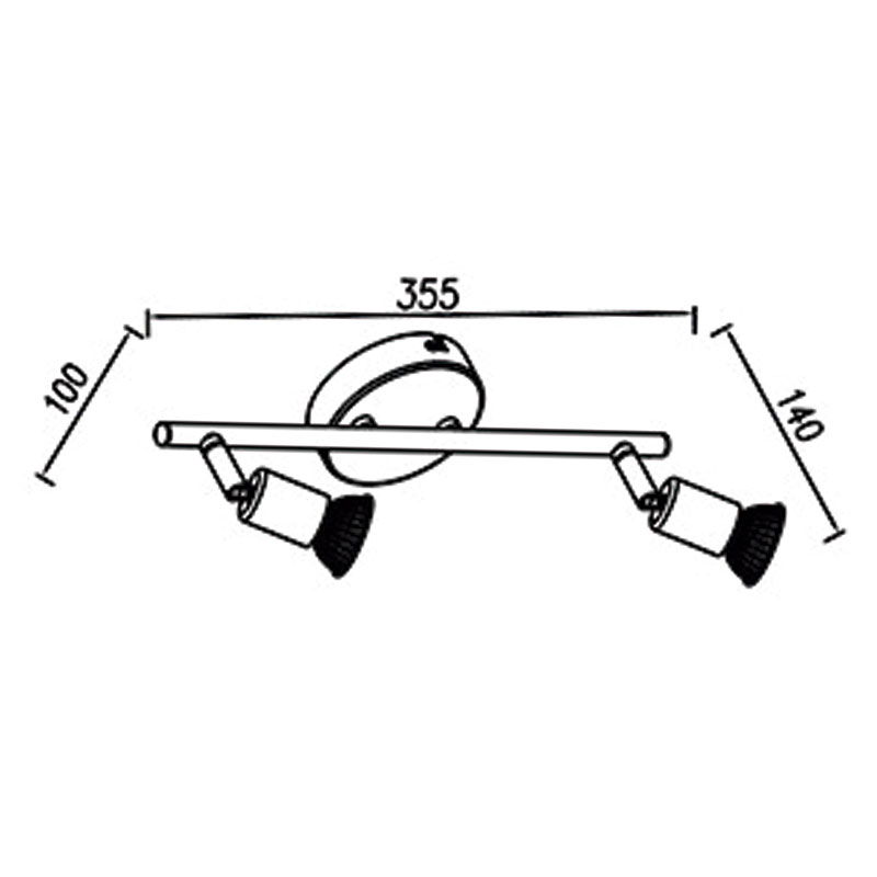 Aplique Spot Para Pared o Techo 2 Luces Gu10 - Imagen 2