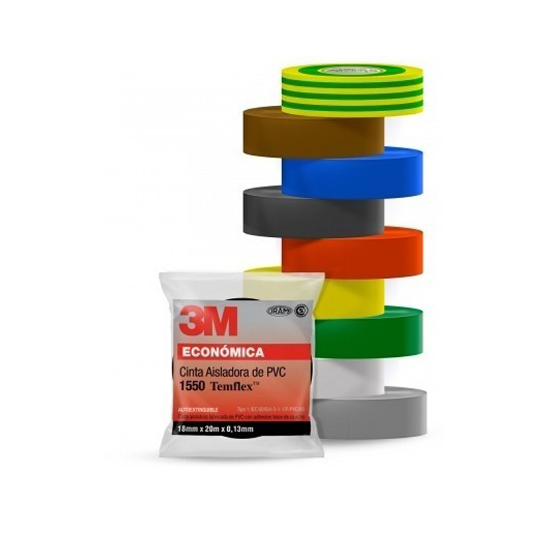 Pack por 5 Cinta aisladora PVC Autoextinguible 1550 Temflex
