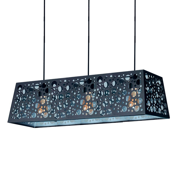 Lámpara Colgante Moderna Rectangular Para 3 Luces