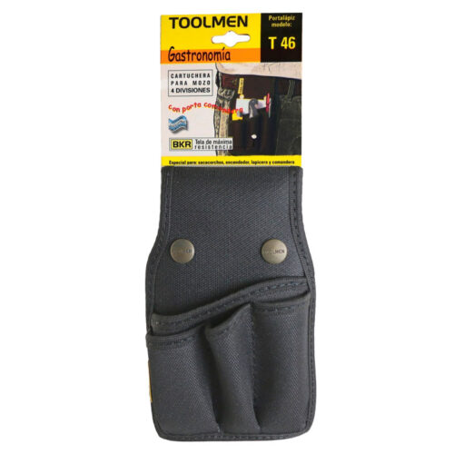 Cartuchera porta sacacorcho y comandera para mozo 4 divisiones T46