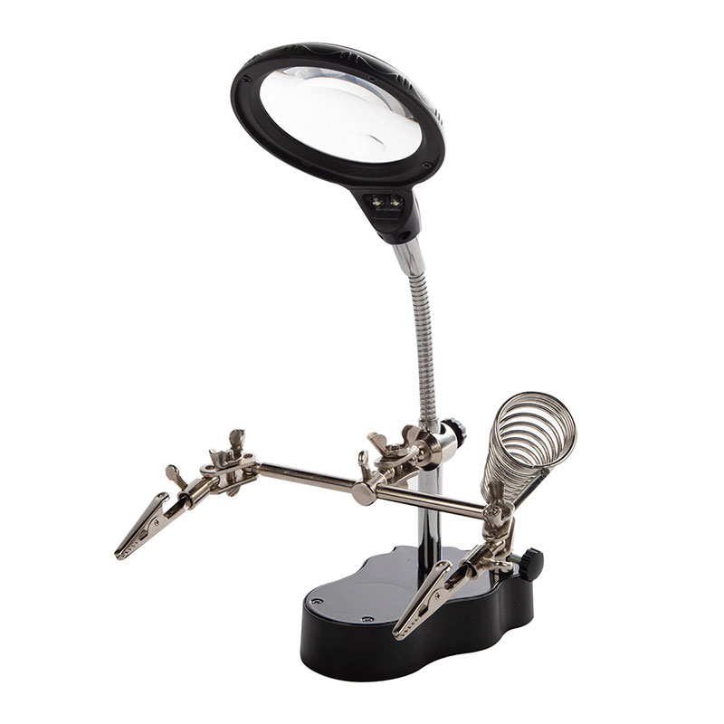 Soporte articulado para plaquetas con lupa Led