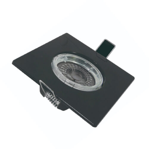 Spot de embutir móvil cuadrado para lámpara dicroica GU10 negro con sistema modular