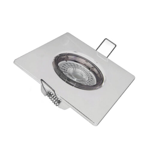 Spot de embutir móvil cuadrado para lámpara dicroica GU10 blanco con sistema modular