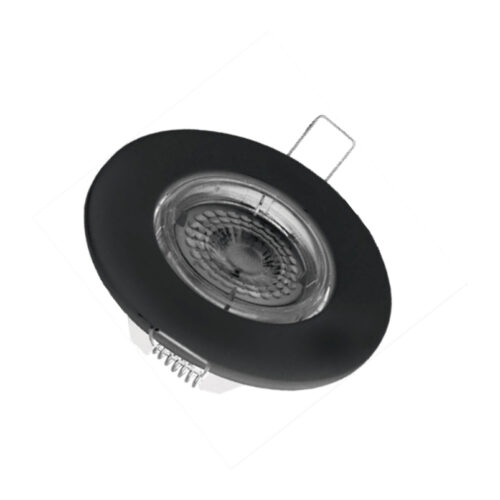 Spot de embutir móvil redondo para lámpara dicroica GU10 negro con sistema modular