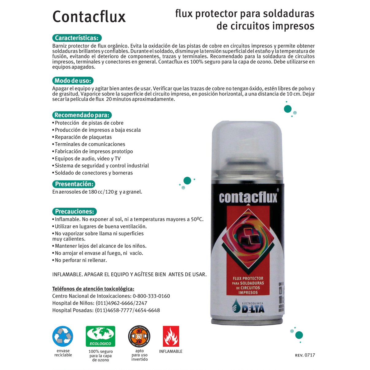 Protector de flux para soldaduras de circuitos impresos Contacflux - Imagen 2